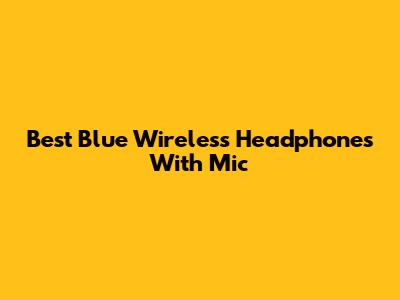 Best Blue Wireless Headphones With Mic