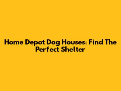 Home Depot Dog Houses: Find The Perfect Shelter