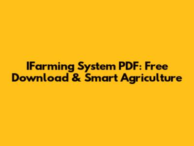 IFarming System PDF: Free Download & Smart Agriculture