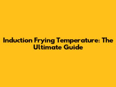 Induction Frying Temperature: The Ultimate Guide